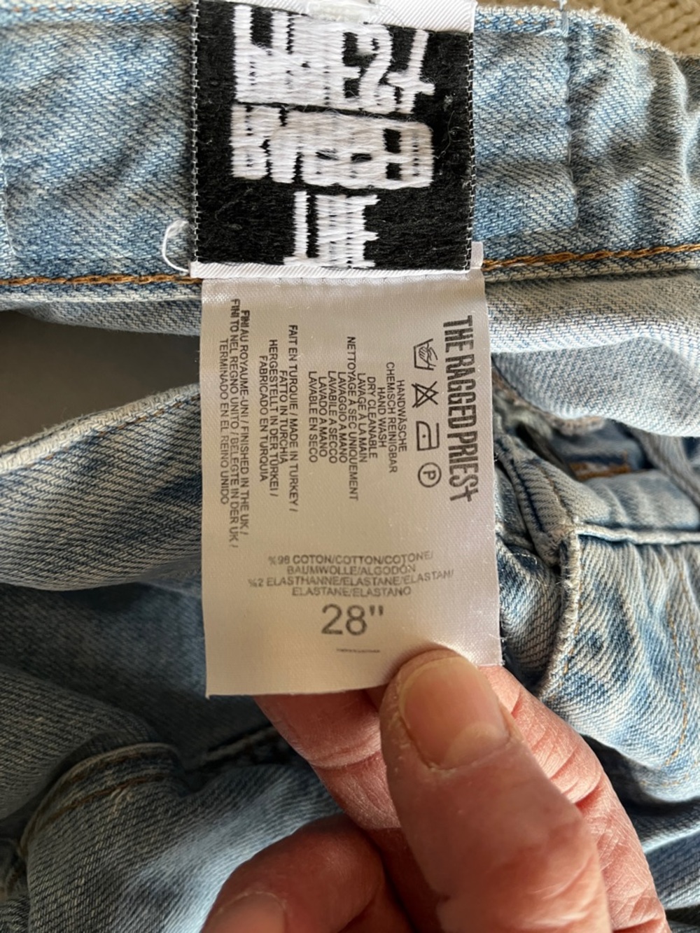 The Ragged Priest Light Blue Jeans Raw Hem Sz 28 - Picture 4 of 12